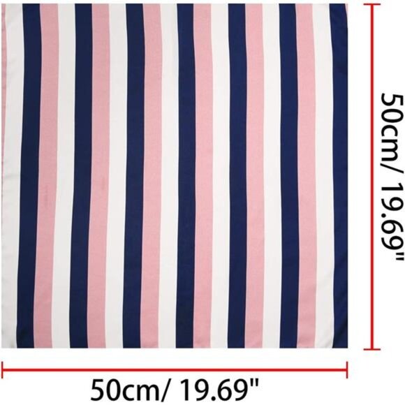 Small Stripe Print Square Neck Wrap Scarves 07 - Picture 3 of 5